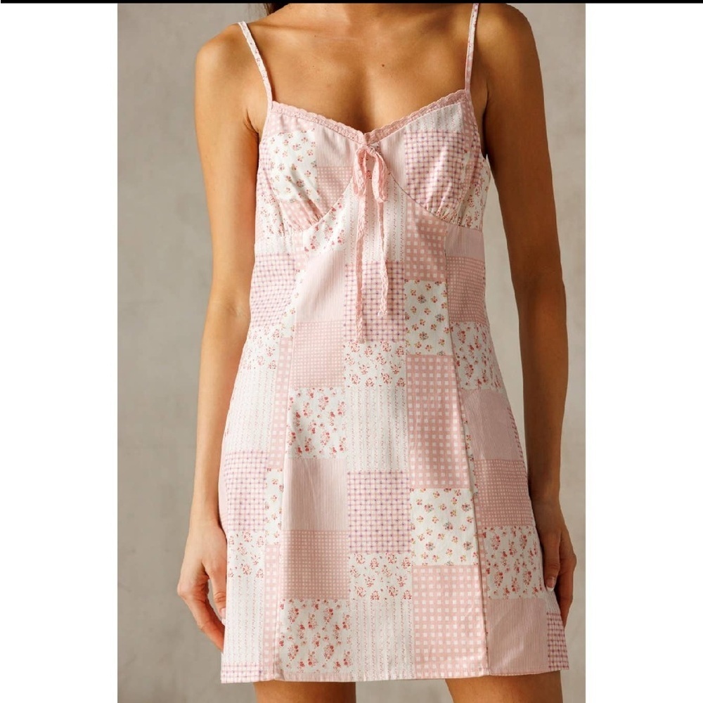 Storia Pink Patchwork Mini Dress